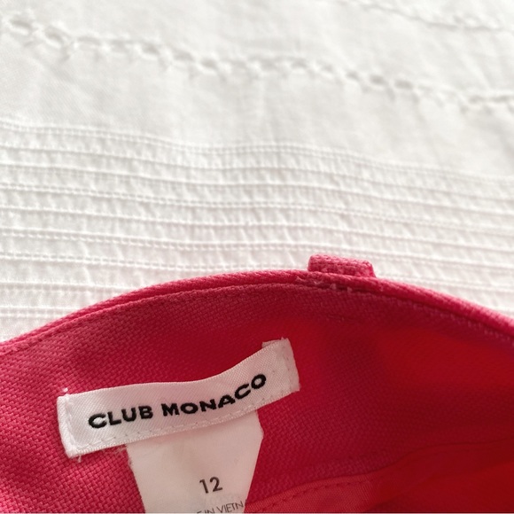 CLUB MONACO WOOL BLEND CANDY PINK TEXTURED HIGH RISE TAPERED TROUSERS PANTS - 12 - Picture 3 of 10